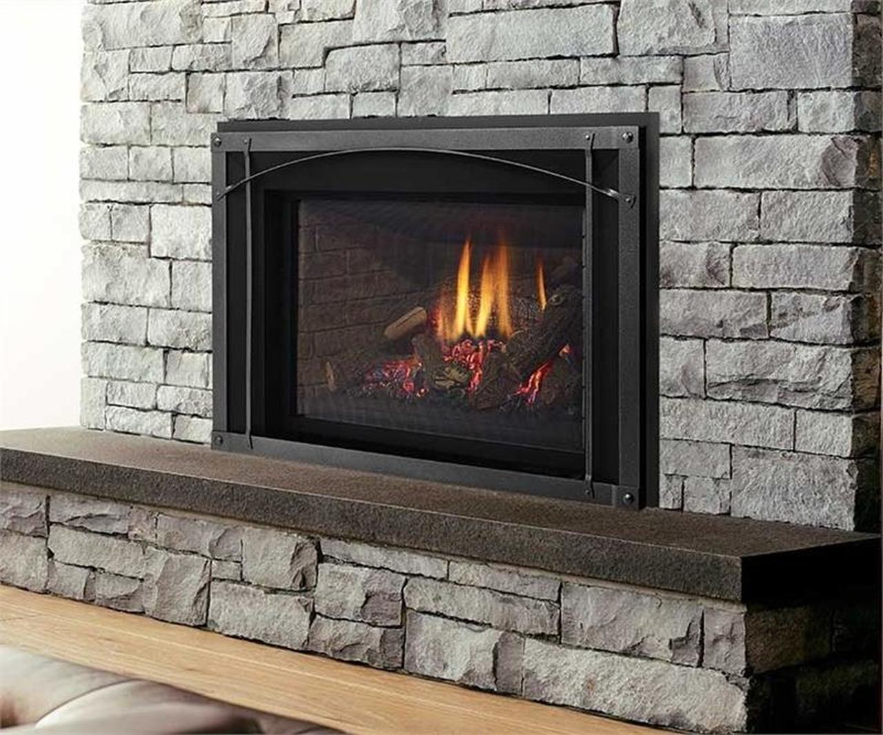 Example of Fireplace Insert with Stone surround