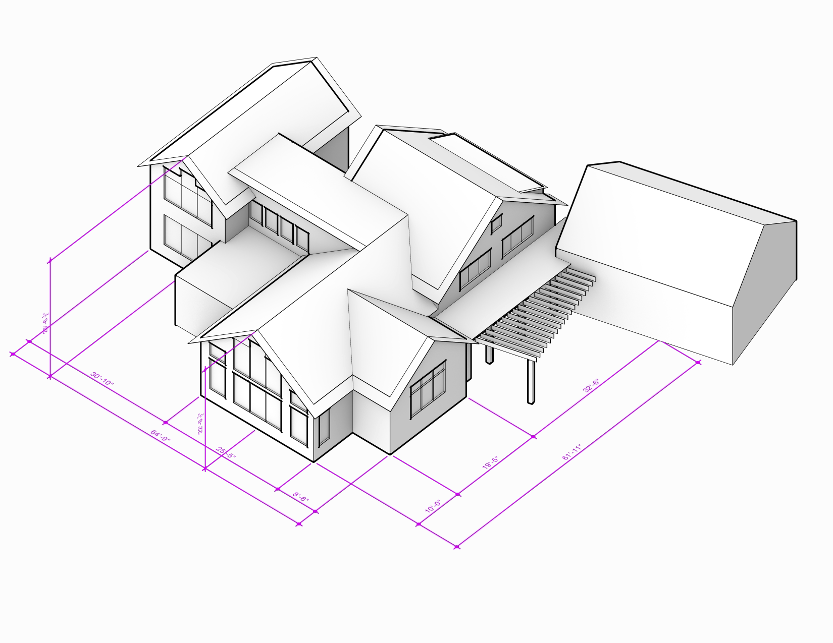 Isometric View with Dimensions